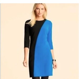 Ann Taylor Black and Blue Long Sleeve Dress